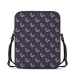 Blue And Beige Mantis Pattern Print Rectangular Crossbody Bag