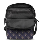 Blue And Beige Mantis Pattern Print Rectangular Crossbody Bag