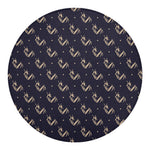 Blue And Beige Mantis Pattern Print Round Blanket