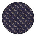 Blue And Beige Mantis Pattern Print Round Floor Mat