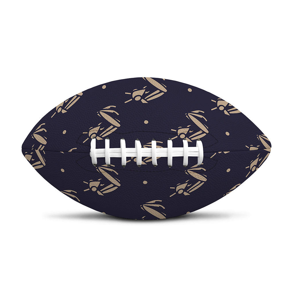 Blue And Beige Mantis Pattern Print Rugby Ball