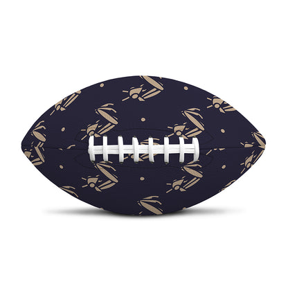 Blue And Beige Mantis Pattern Print Rugby Ball