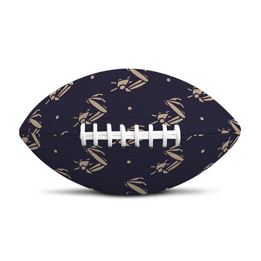Blue And Beige Mantis Pattern Print Rugby Ball