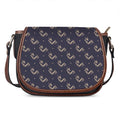 Blue And Beige Mantis Pattern Print Saddle Bag