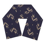 Blue And Beige Mantis Pattern Print Scarf