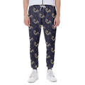 Blue And Beige Mantis Pattern Print Joggers