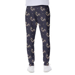 Blue And Beige Mantis Pattern Print Scuba Joggers