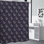 Blue And Beige Mantis Pattern Print Shower Curtain