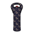 Blue And Beige Mantis Pattern Print Single Neoprene Wine Tote