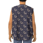 Blue And Beige Mantis Pattern Print Sleeveless Baseball Jersey