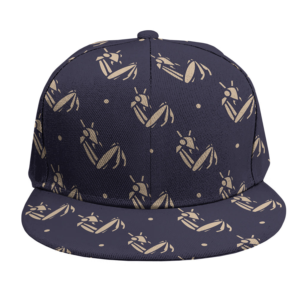 Blue And Beige Mantis Pattern Print Snapback Cap