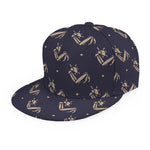 Blue And Beige Mantis Pattern Print Snapback Cap