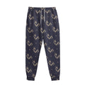 Blue And Beige Mantis Pattern Print Sweatpants