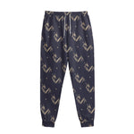 Blue And Beige Mantis Pattern Print Sweatpants