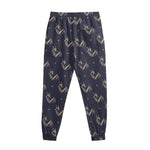 Blue And Beige Mantis Pattern Print Sweatpants