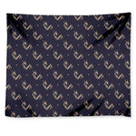 Blue And Beige Mantis Pattern Print Tapestry