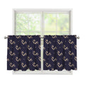 Blue And Beige Mantis Pattern Print Tier Curtains