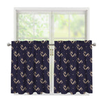 Blue And Beige Mantis Pattern Print Tier Curtains