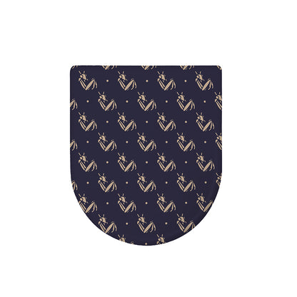 Blue And Beige Mantis Pattern Print Toilet Lid Cover