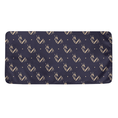 Blue And Beige Mantis Pattern Print Towel