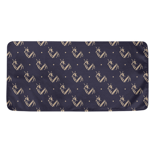 Blue And Beige Mantis Pattern Print Towel