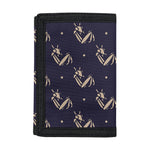 Blue And Beige Mantis Pattern Print Trifold Wallet