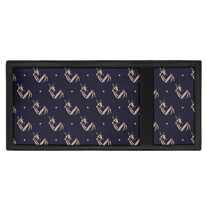 Blue And Beige Mantis Pattern Print Trifold Wallet