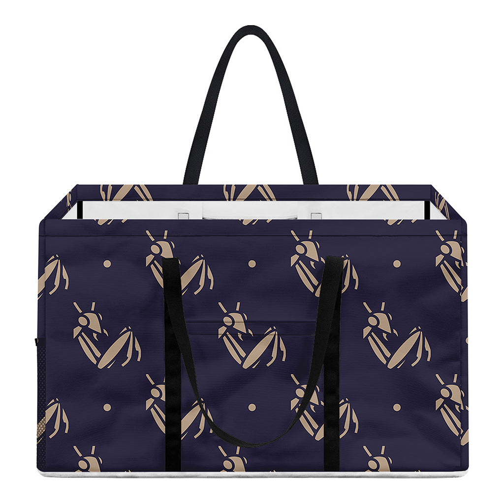 Blue And Beige Mantis Pattern Print Utility Tote Bag