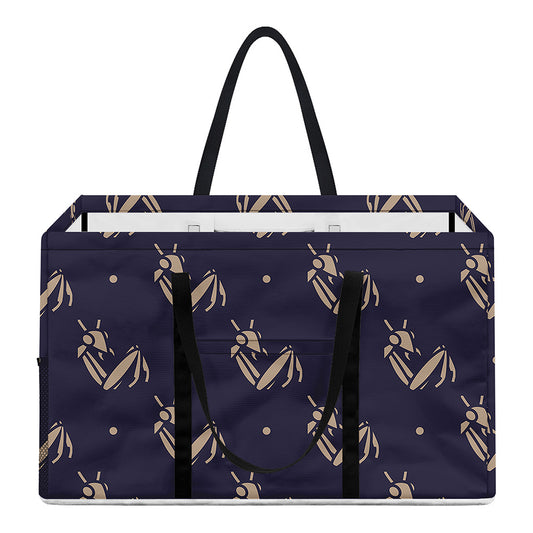 Blue And Beige Mantis Pattern Print Utility Tote Bag