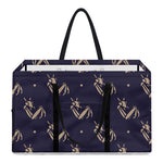 Blue And Beige Mantis Pattern Print Utility Tote Bag
