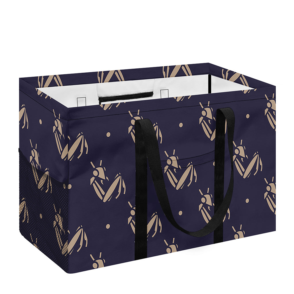 Blue And Beige Mantis Pattern Print Utility Tote Bag