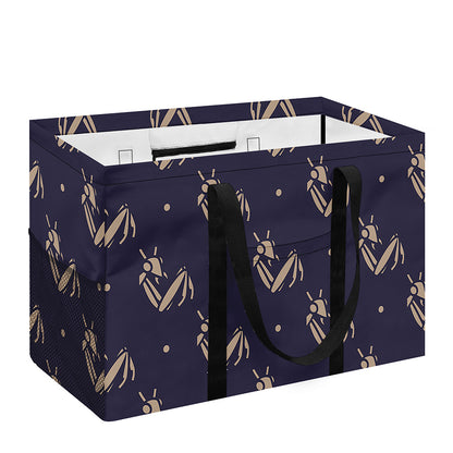 Blue And Beige Mantis Pattern Print Utility Tote Bag