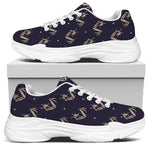 Blue And Beige Mantis Pattern Print White Chunky Shoes