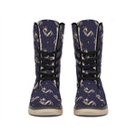 Blue And Beige Mantis Pattern Print Winter Boots