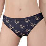 Blue And Beige Mantis Pattern Print Women's Panties
