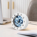 Blue And Black Acid Wash Tie Dye Print Alarm Clock