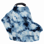 Blue And Black Acid Wash Tie Dye Print Baby Seat Cover