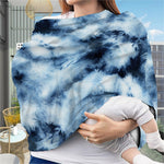 Blue And Black Acid Wash Tie Dye Print Baby Seat Cover