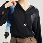 Blue And Black Acid Wash Tie Dye Print Bag Strap