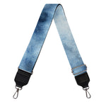 Blue And Black Acid Wash Tie Dye Print Bag Strap