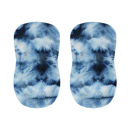 Blue And Black Acid Wash Tie Dye Print Bar Stool Covers
