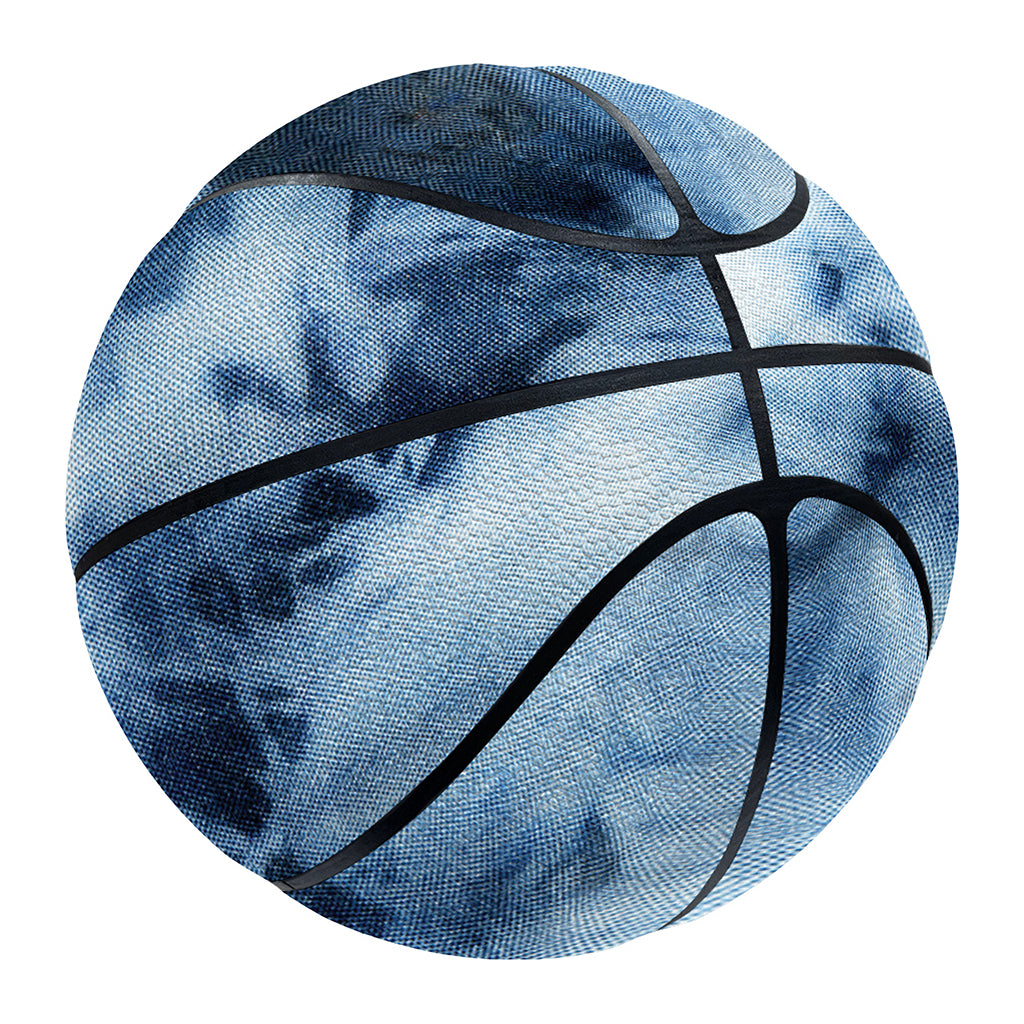 Blue And Black Acid Wash Tie Dye Print Basketball