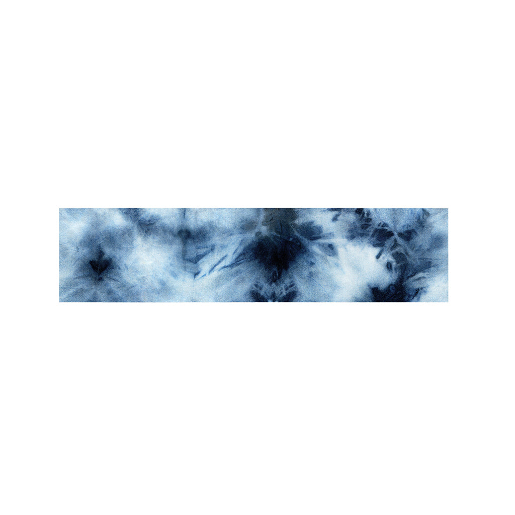 Blue And Black Acid Wash Tie Dye Print Bed Runner