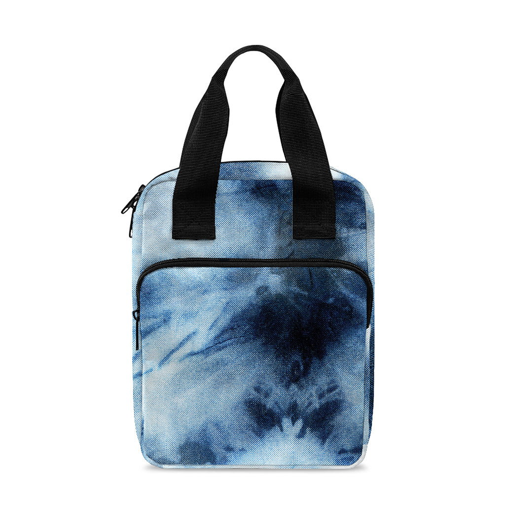Blue And Black Acid Wash Tie Dye Print Bible Tote Bag