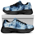 Blue And Black Acid Wash Tie Dye Print Black Chunky Shoes