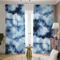 Blue And Black Acid Wash Tie Dye Print Dimout Pencil Pleat Curtains
