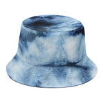 Blue And Black Acid Wash Tie Dye Print Bucket Hat