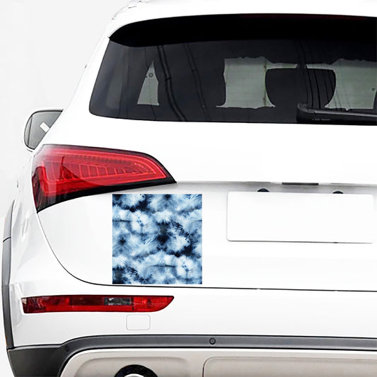 Blue And Black Acid Wash Tie Dye Print Car Sticker