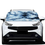 Blue And Black Acid Wash Tie Dye Print Car Windshield Snow Cover