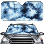 Blue And Black Acid Wash Tie Dye Print Car Windshield Sun Shade